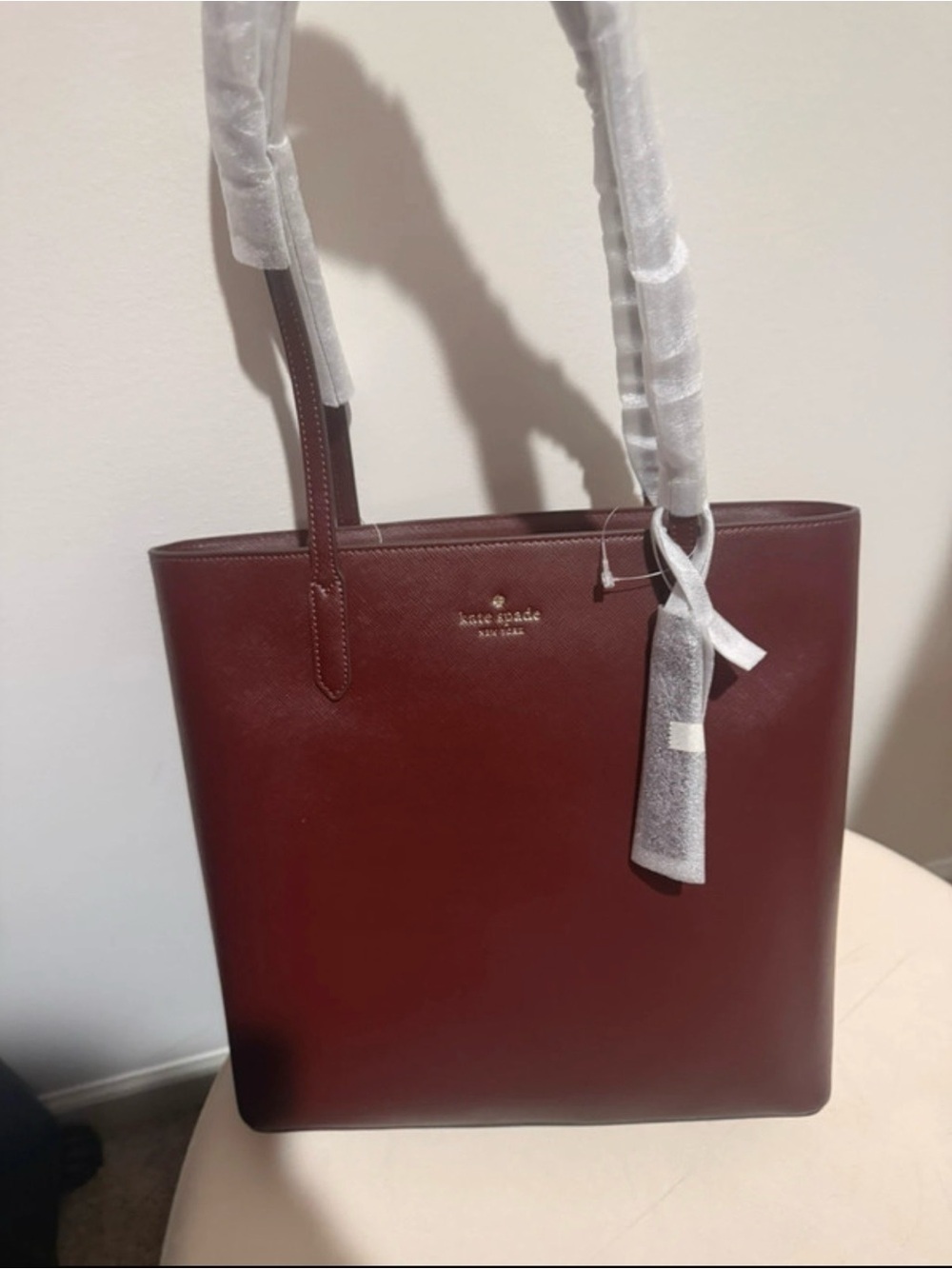 kate spade Burgundy Saffiano Leather Tote